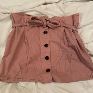 Pink tie up skirt